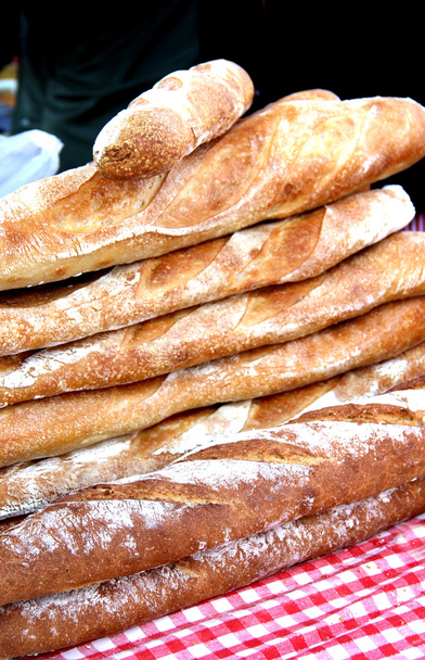 Baguettes and bread on the Mediterranean market - Photo, Image