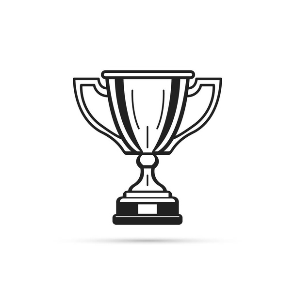 Ikona poháru trofeje. Jednoduchý symbol vítěze. Izolovaná vektorová ilustrace - Vektor, obrázek