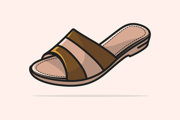 Новая векторная иллюстрация "Вечерние женские туфельки". Красота объектов моды икона. Мода тапочки модели обуви в современном стиле векторного дизайна. - Вектор,изображение