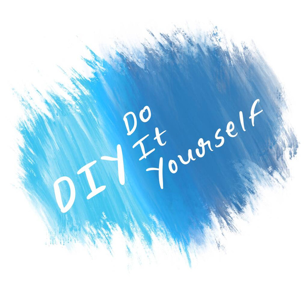DIY - Csináld magad szöveget írt kék háttér. - Fotó, kép