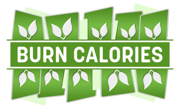 Burn Calories Konzeptbild mit Text und grünen Blättern. - Foto, Bild
