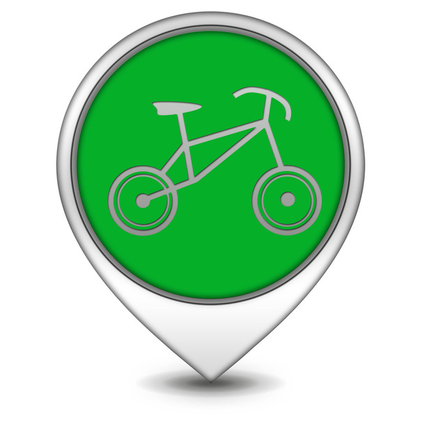 Icono de puntero de bicicleta sobre fondo blanco
 - Foto, Imagen