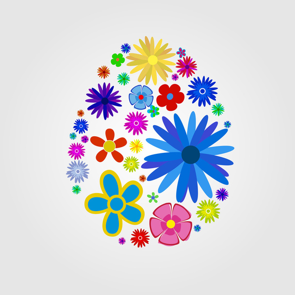 Easter egg with flowers - Vector, afbeelding