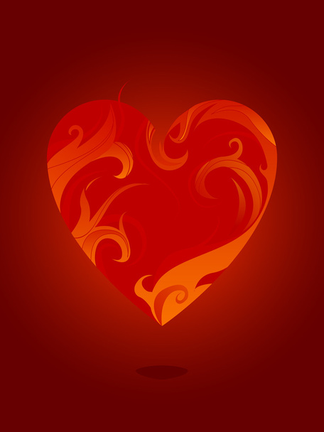 Brennendes Herz - Vektor, Bild