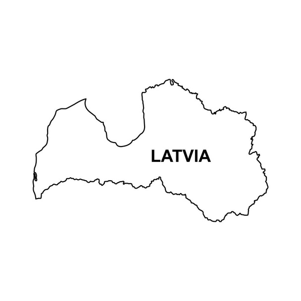 Ícone de mapa da Letónia, desenho de símbolo de ilustração vetorial - Vetor, Imagem