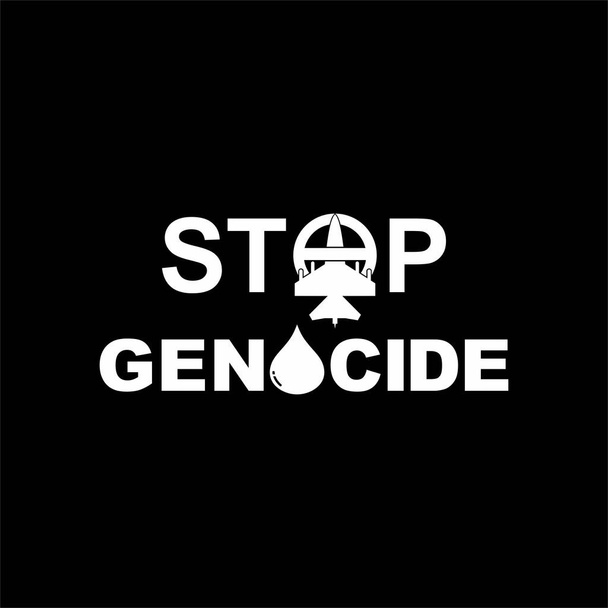 Stop Genocide Sign, може використовуватись для плакату, банера, наклейки, футболки, художньої ілюстрації, новинної ілюстрації або для елемента графічного дизайну. Векторна ілюстрація - Вектор, зображення