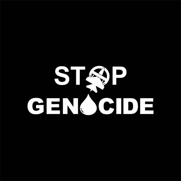 Stop Genocide Sign, can use for Poster Design, Banner, Sticker, T-Shirt, Art Illustration, News Illustration or for Graphic Design Element. Vector Illustration - Vector, Image