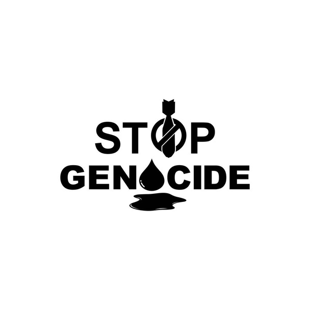 Стоп геноцид знак, может быть использован для плаката дизайн, баннер, стикер, футболка, художественная иллюстрация, Новости иллюстрация или для графического дизайна Элемент. Векторная миграция - Вектор,изображение