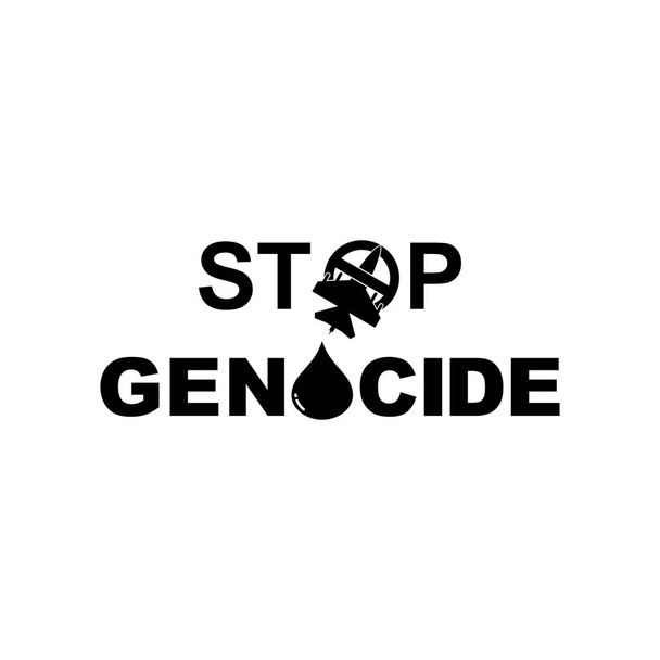 Stop Genocide Sign, lze použít pro design plakátů, banner, samolepku, tričko, Art Illustration, News Illustration nebo pro grafický design Element. Vektorová ilustrace - Vektor, obrázek