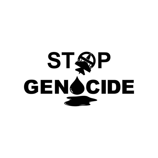 Stop Genocide Sign, може використовуватись для плакату, банера, наклейки, футболки, художньої ілюстрації, новинної ілюстрації або для елемента графічного дизайну. Векторна ілюстрація - Вектор, зображення