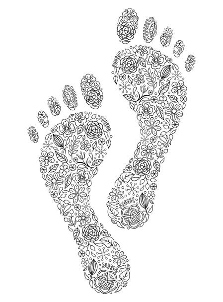 human footprints - Vector, Image