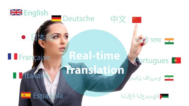 Le concept de traduction en ligne depuis une langue étrangère - Photo, image