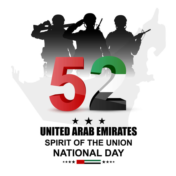 United Arab Emirates 51 National day. Greeting card for National Day, Commemoration day, . 2 December 2022. EPS10 vector - Vector, Image