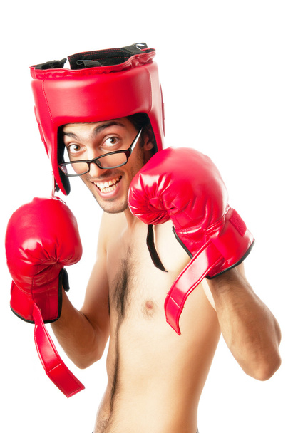 Lustige Boxer isoliert auf weiß - Foto, Bild