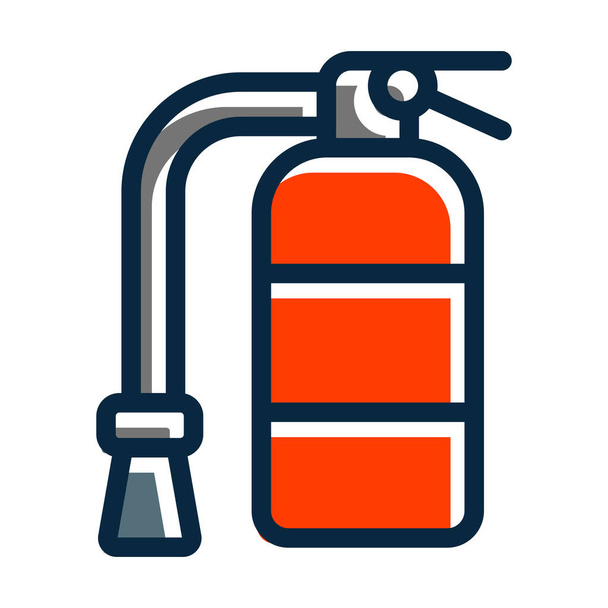 Fire Extinguisher Vector Thick Line Filled Dark Colors Icon For Personal And Commercial Use - Vector, Image