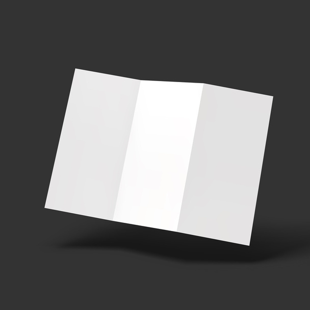 Blank trifold paper brochure mockup. - Vector, Image