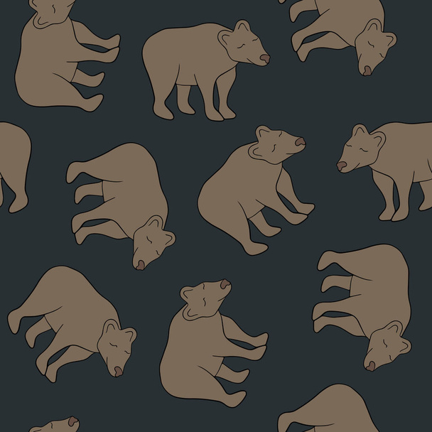 Vektorové izolované ilustrace obrazce s medvědy. - Vektor, obrázek