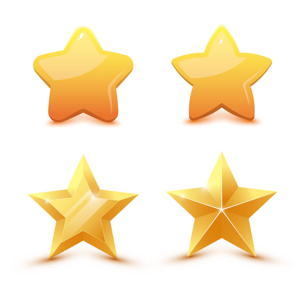 Gold stars isolated. Stars for games. UI game design. - Vector, Image
