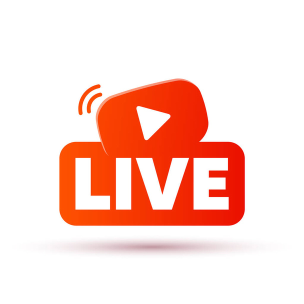 Live streaming ikona a video vysílání. Online vysílání, streamování. Ikona vektoru - Vektor, obrázek