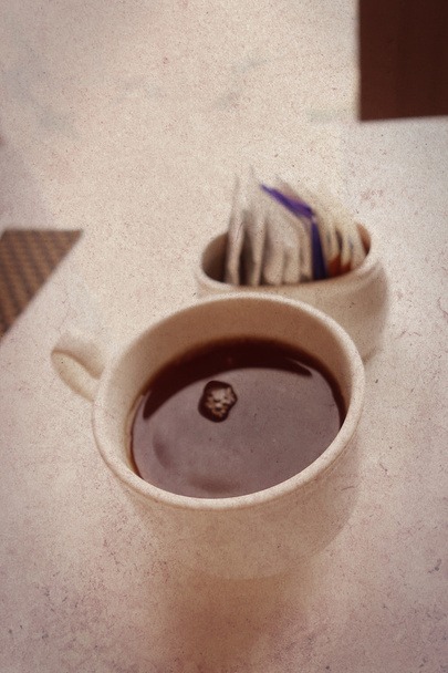 white cup dark coffee  - Photo, Image