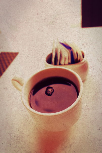 white cup dark coffee  - Photo, Image