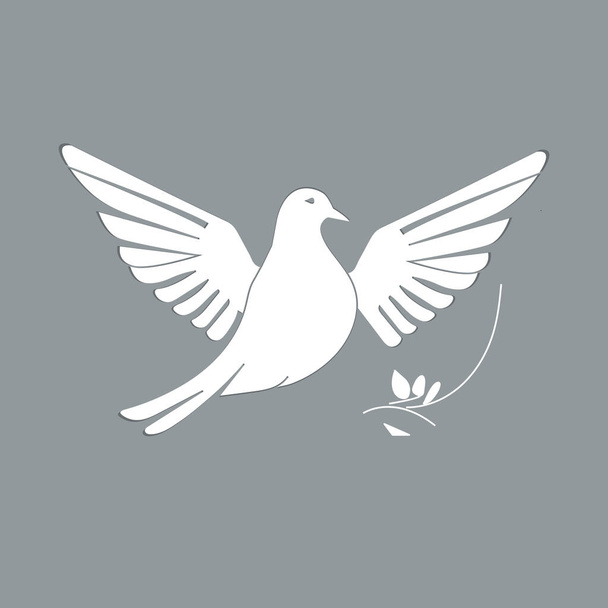 fehér galamb és galamb ikon, vektor - Vektor, kép