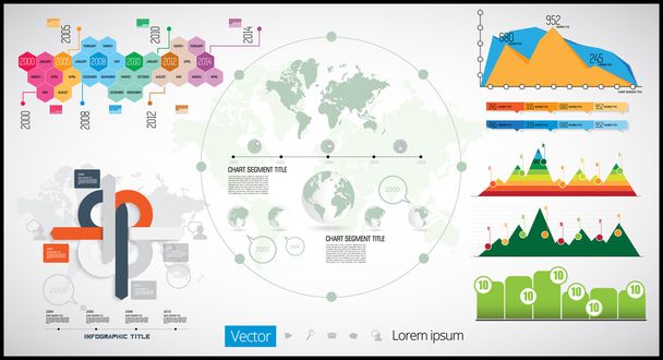 Mapa świata i grafika informacyjna - Wektor, obraz
