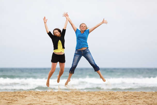 Two women jumping - Photo, Image