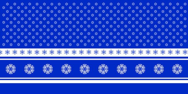 Fundo azul com ornamento de Ano Novo. Flocos de neve. - Foto, Imagem