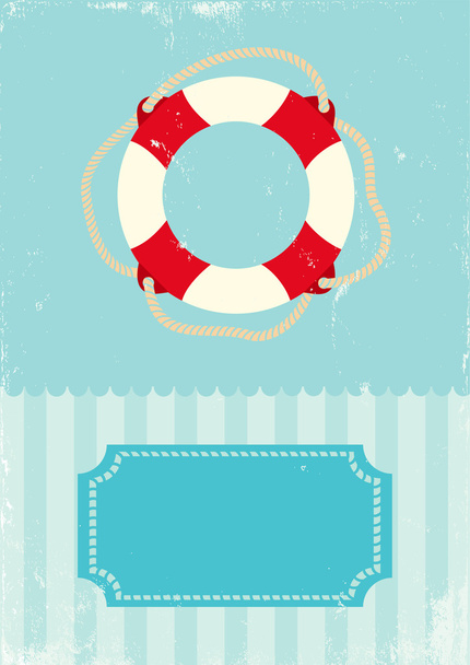 Retro illustration of life buoy - ベクター画像