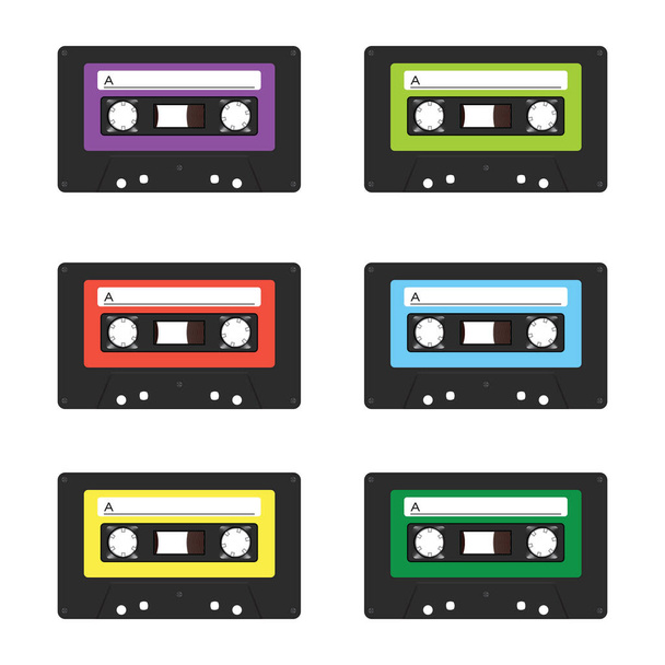 Vintage cassette. Vectorillustratie - Vector, afbeelding