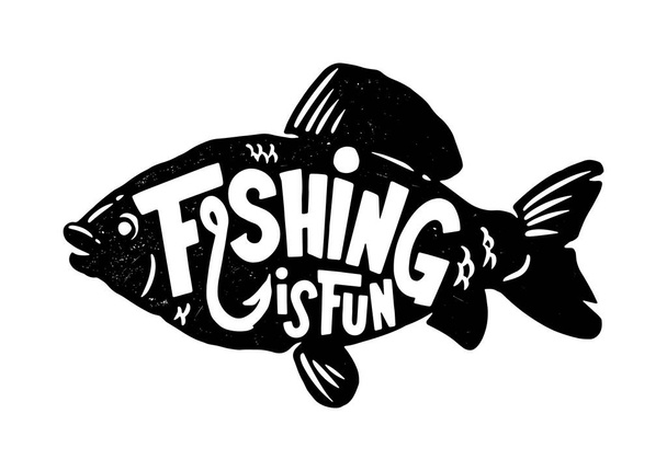 La pêche est amusante. Illustration vectorielle vintage - Vecteur, image
