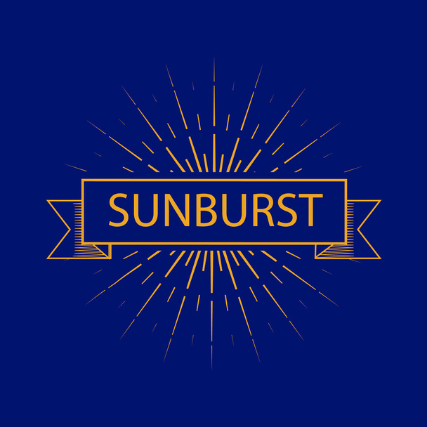 Set de vintage sunbursts dibujados a mano en diferentes formas
 - Vector, Imagen