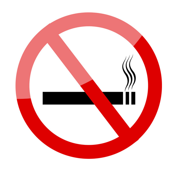 Απαγορεύεται το κάπνισμα. Το κάπνισμα απαγορεύεται σύμβολο απομονώνονται σε λευκό φόντο - Διάνυσμα, εικόνα