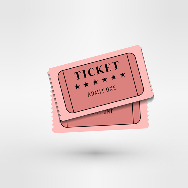 ζευγάρι εισιτήρια κινηματογράφου σε λευκό - Διάνυσμα, εικόνα