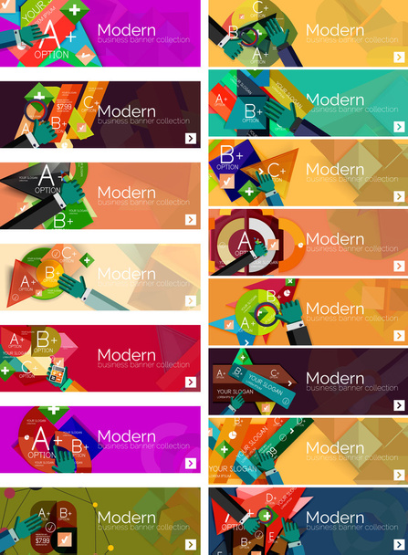 Banner infografici moderni di design piatto
 - Vettoriali, immagini