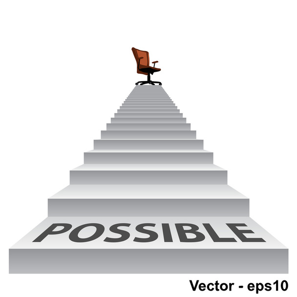 Lépcső egy széket - Vektor, kép