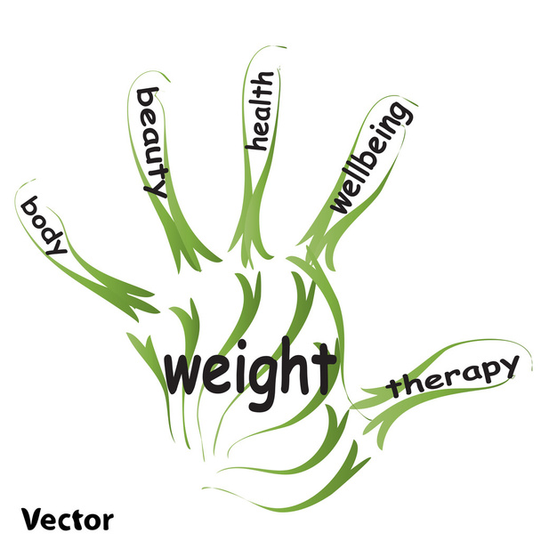 de concepttekst van gezondheid - Vector, afbeelding