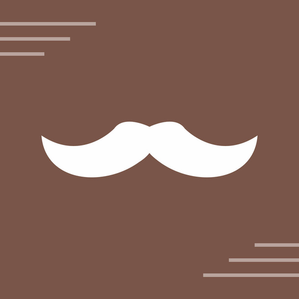 male mustache icon, flat style - Vector, Image