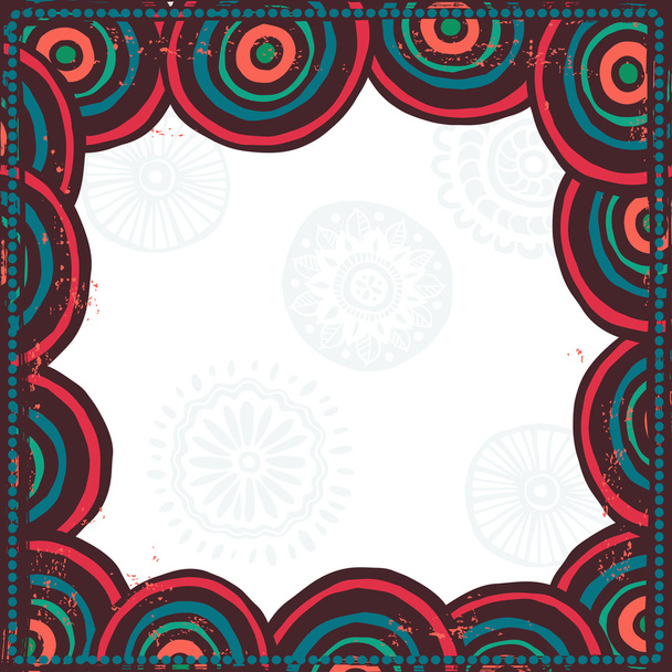 Hand made bizarre frame in african style - Vector, imagen