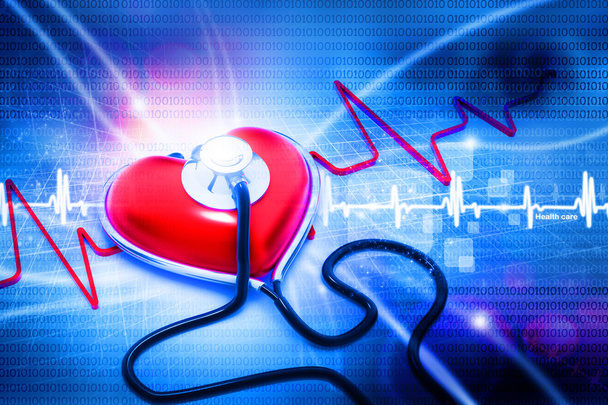 serce i stetoskop - Zdjęcie, obraz