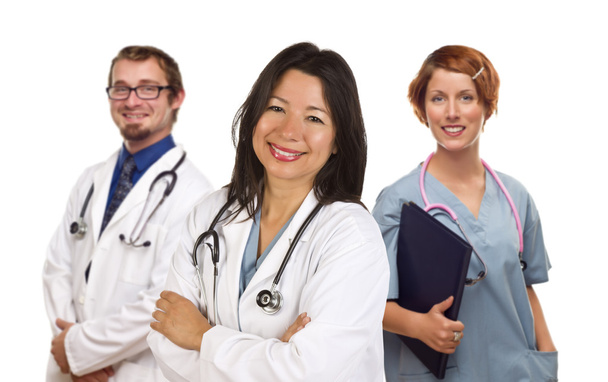 Group of Doctors or Nurses on a White Background - Foto, Imagen