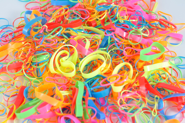 Kleurrijke haar rubber bands - Foto, afbeelding