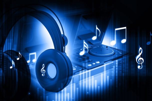 DJ mikser ze słuchawkami - Zdjęcie, obraz