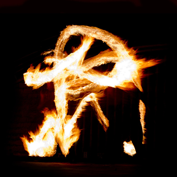 Fire Show Flaming Trails - Zdjęcie, obraz