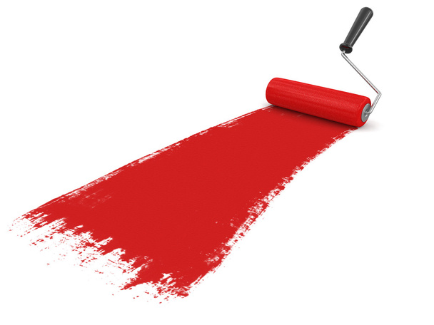 Paint roller (clipping path included) - Foto, imagen
