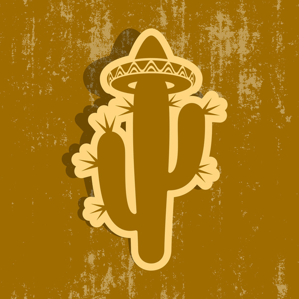 Кактус с меткой сомбреро
 - Вектор,изображение