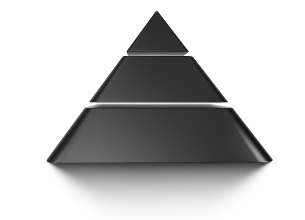 Gráfico de pirámide en rodajas 3 niveles
 - Foto, Imagen