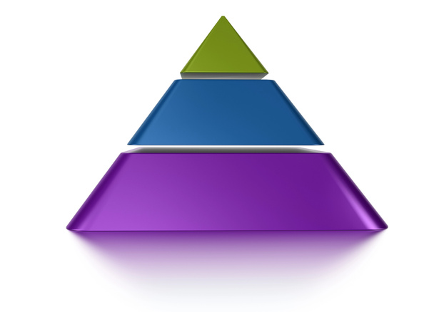 gesneden piramide grafiek 3 niveaus - Foto, afbeelding