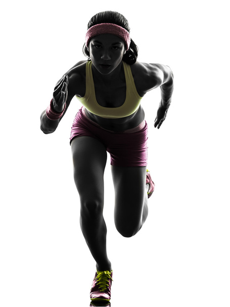 woman runner running silhouette - Фото, изображение